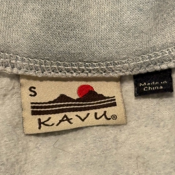 Kavu Gray Deep V-Neck Sweatshirt Soft Brushed Extra Long - Picture 5 of 6